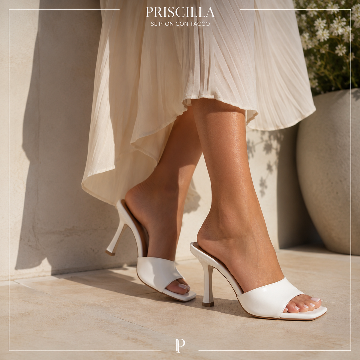 Priscilla - Sandali Slip-On con tacco